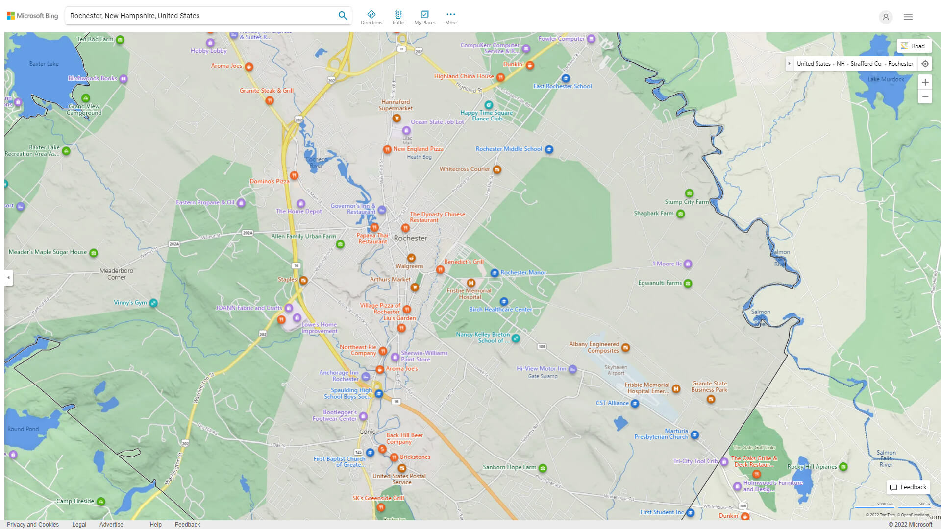 Detailed Rochester Nh Map Rochester, New Hampshire Map