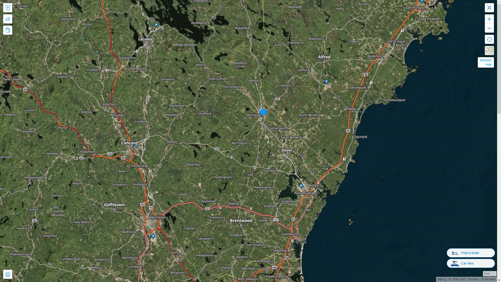 Rochester New Hampshire Map