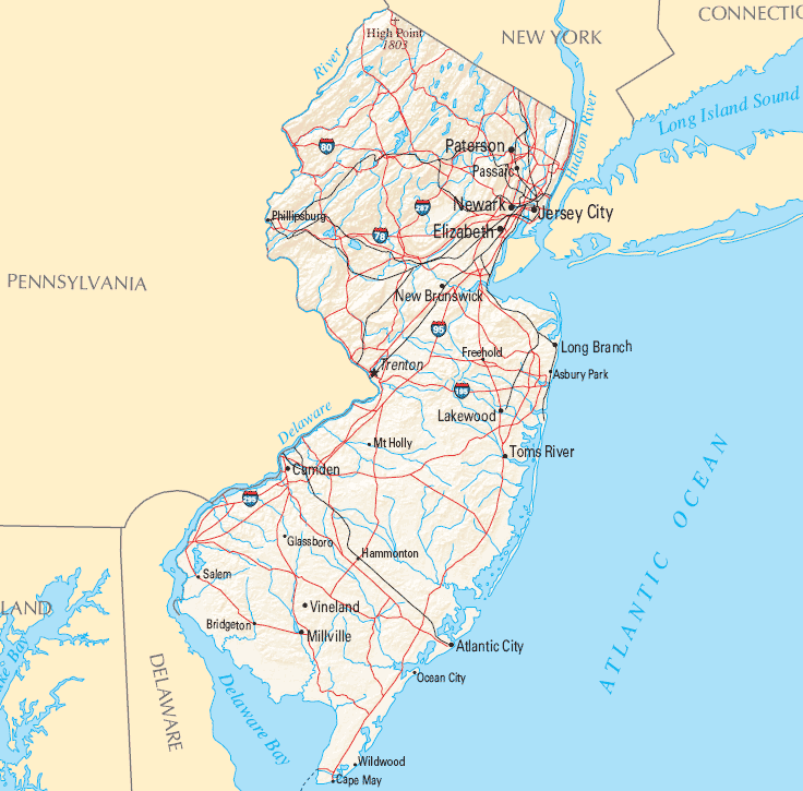 new jersey state map
