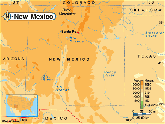 new mexico land map