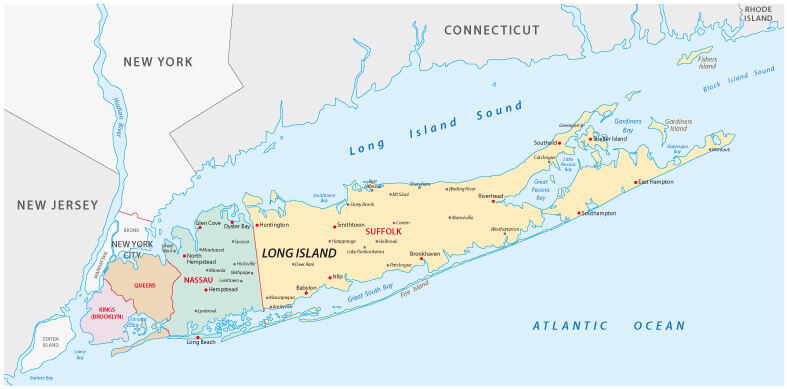 Long Island Map, New York