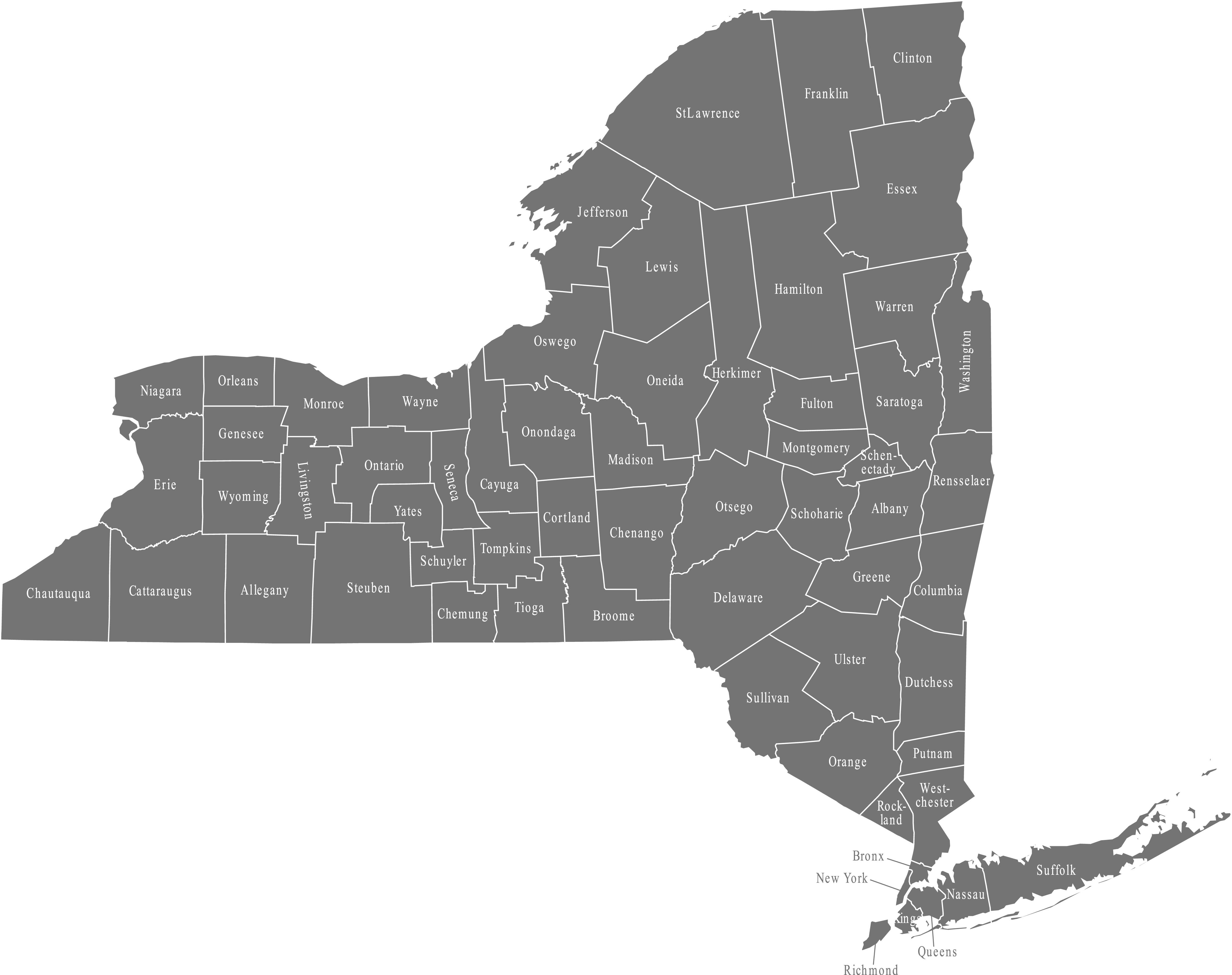New York Blank Map