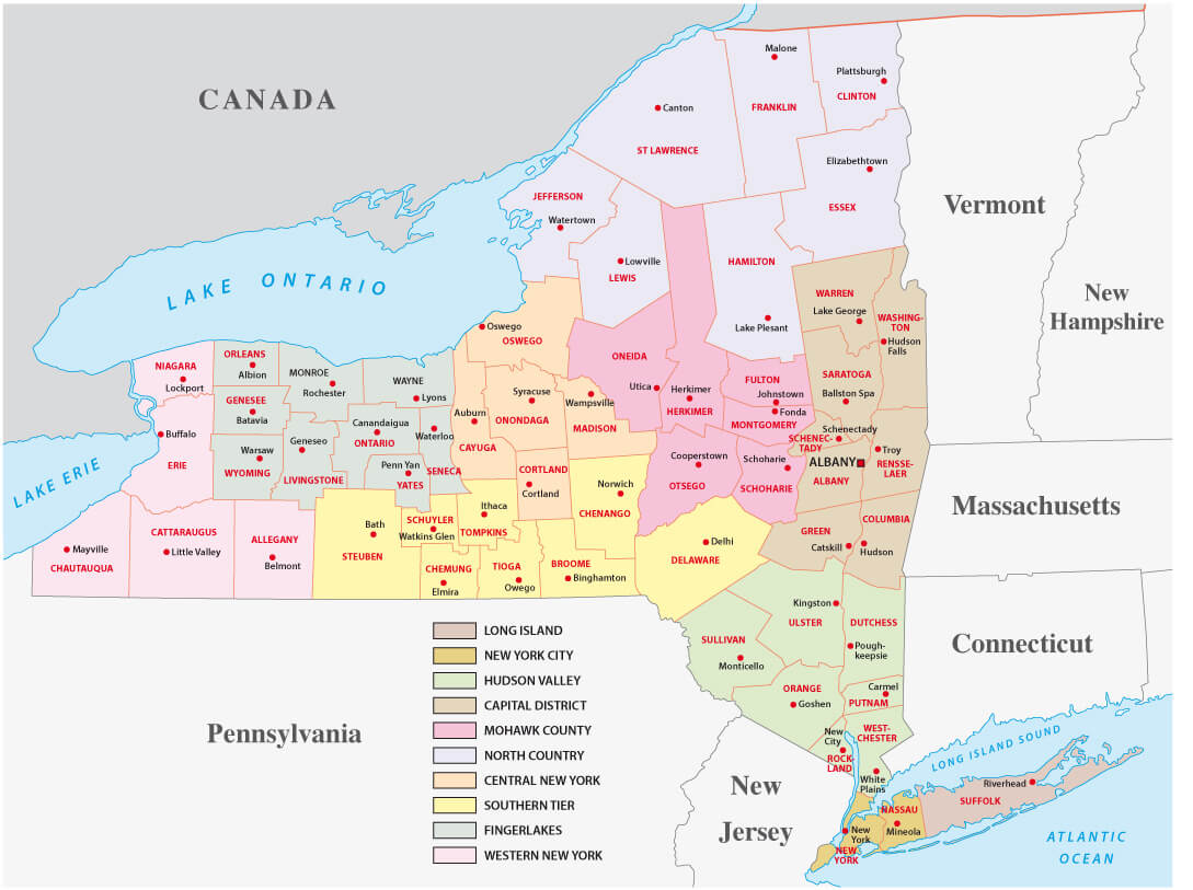 New York State Regions Map