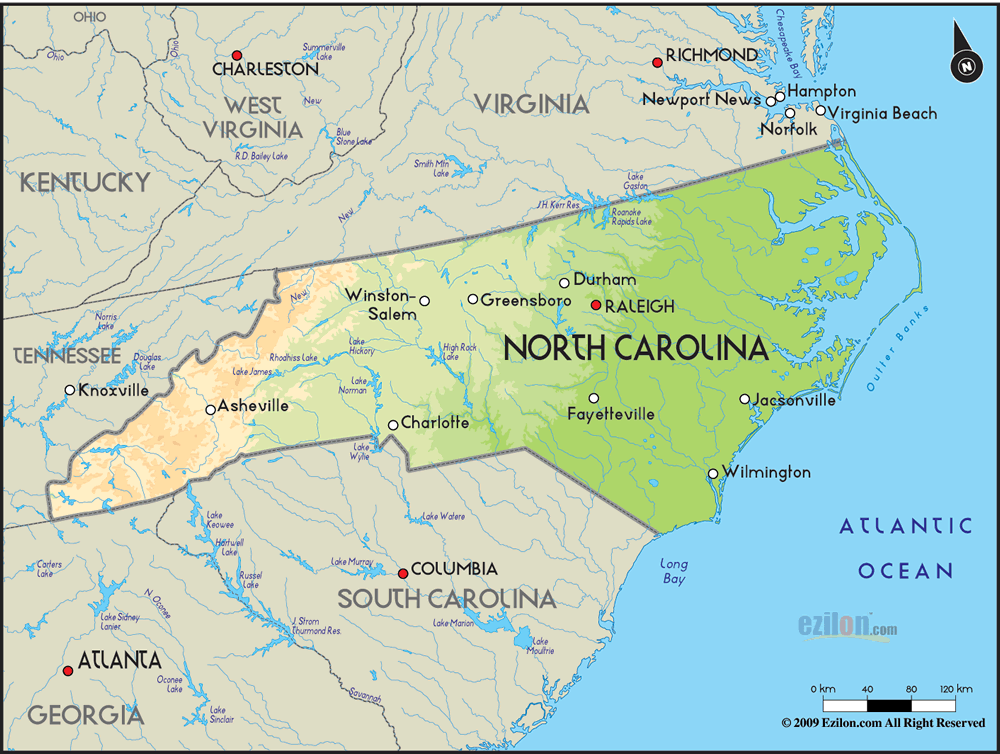 Maps of North Carolina US