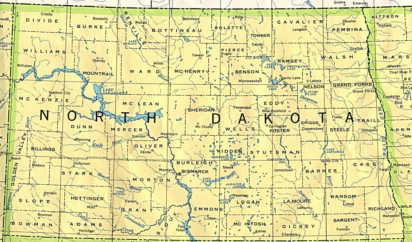 north dakota historical map