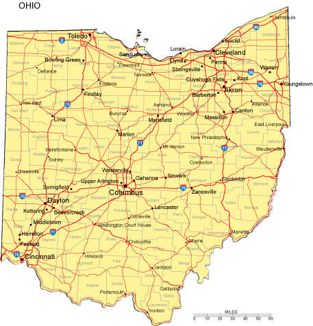 Ohio Cities Map