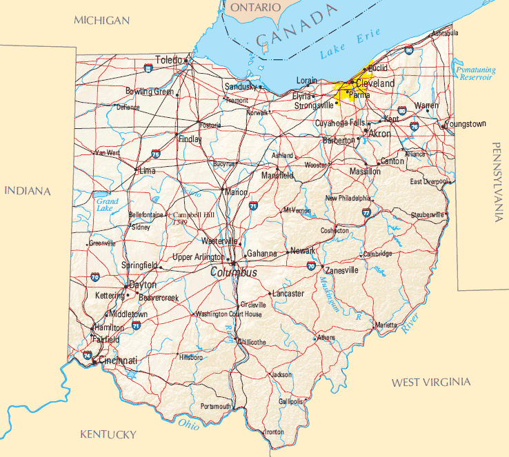 Ohio Cities Map