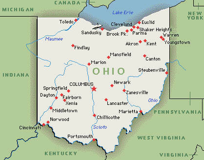 ohio map of cities Ohio Cities Map