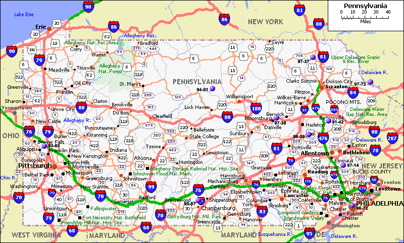 pennsylvania road map