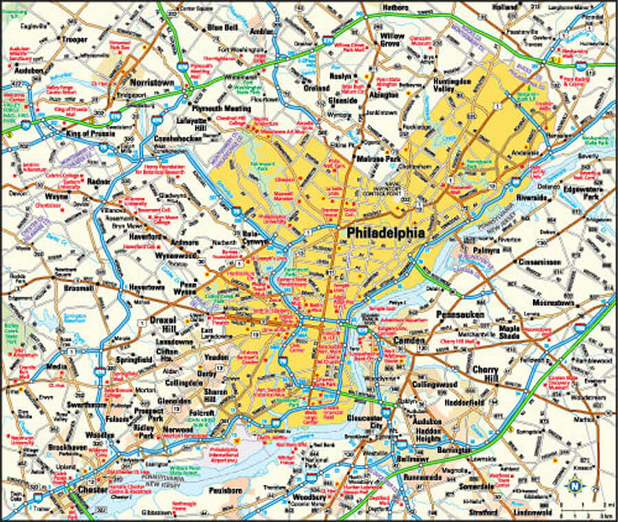 Philadelphia Map Pennsylvania