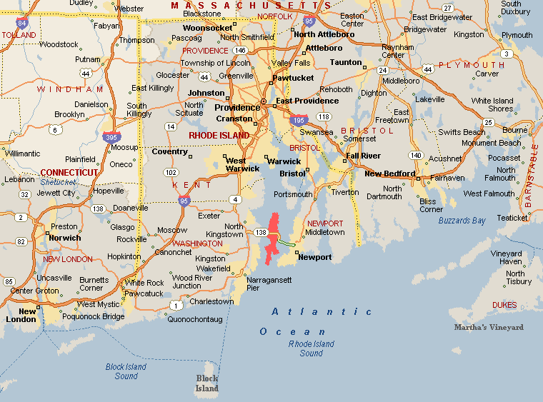 Rhode Island state map