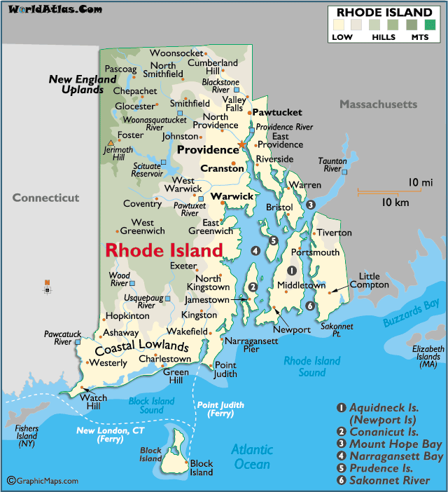 Rhode Island City Map