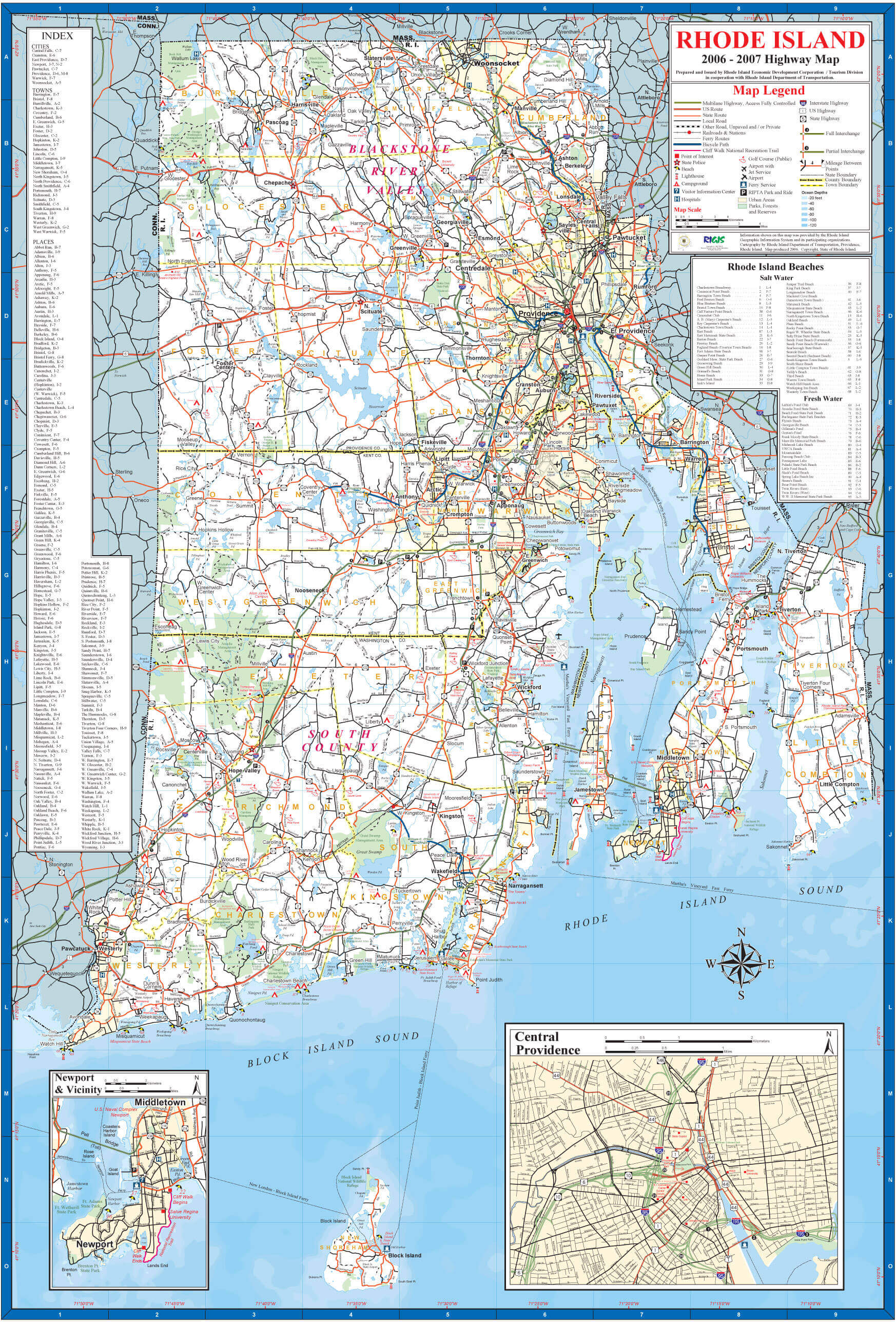 Rhode Island State Map US