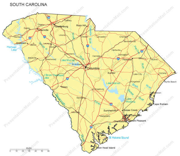 South Carolina political map