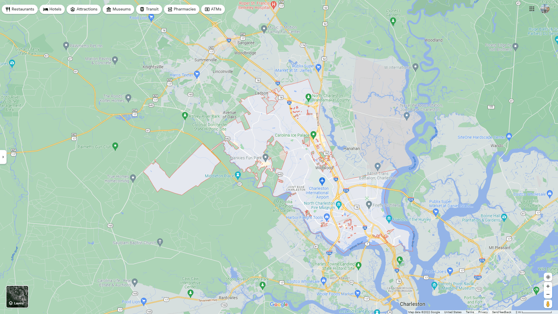 Map Of North Charleston Sc North Charleston, South Carolina Map