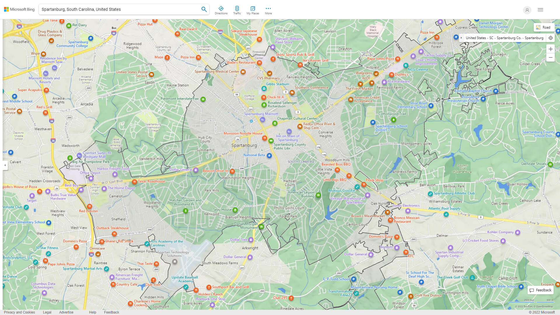 Spartanburg South Carolina Map