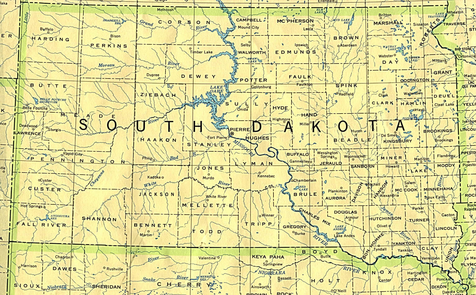 South Dakota Historical Map