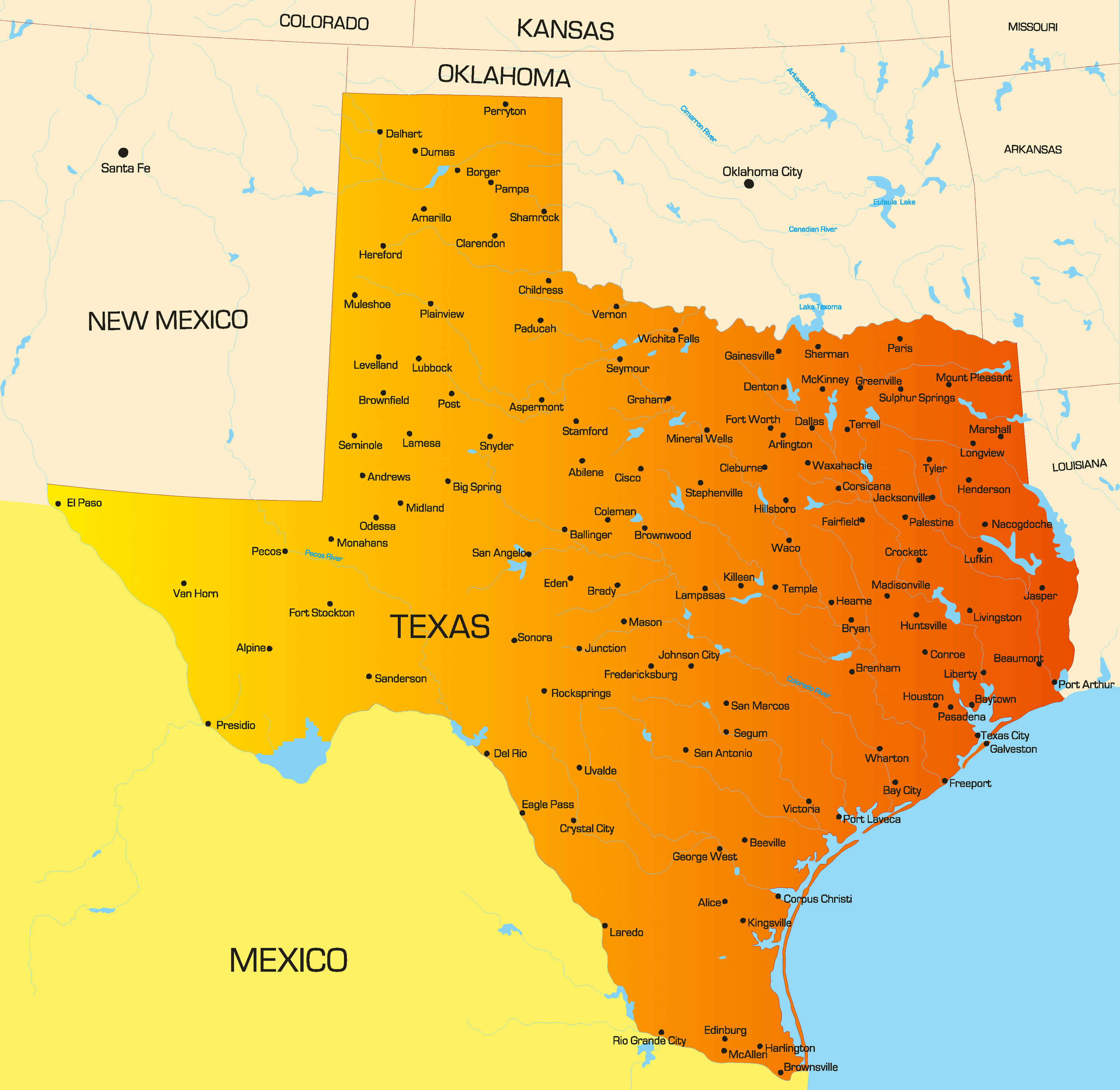 Color Map of Texas