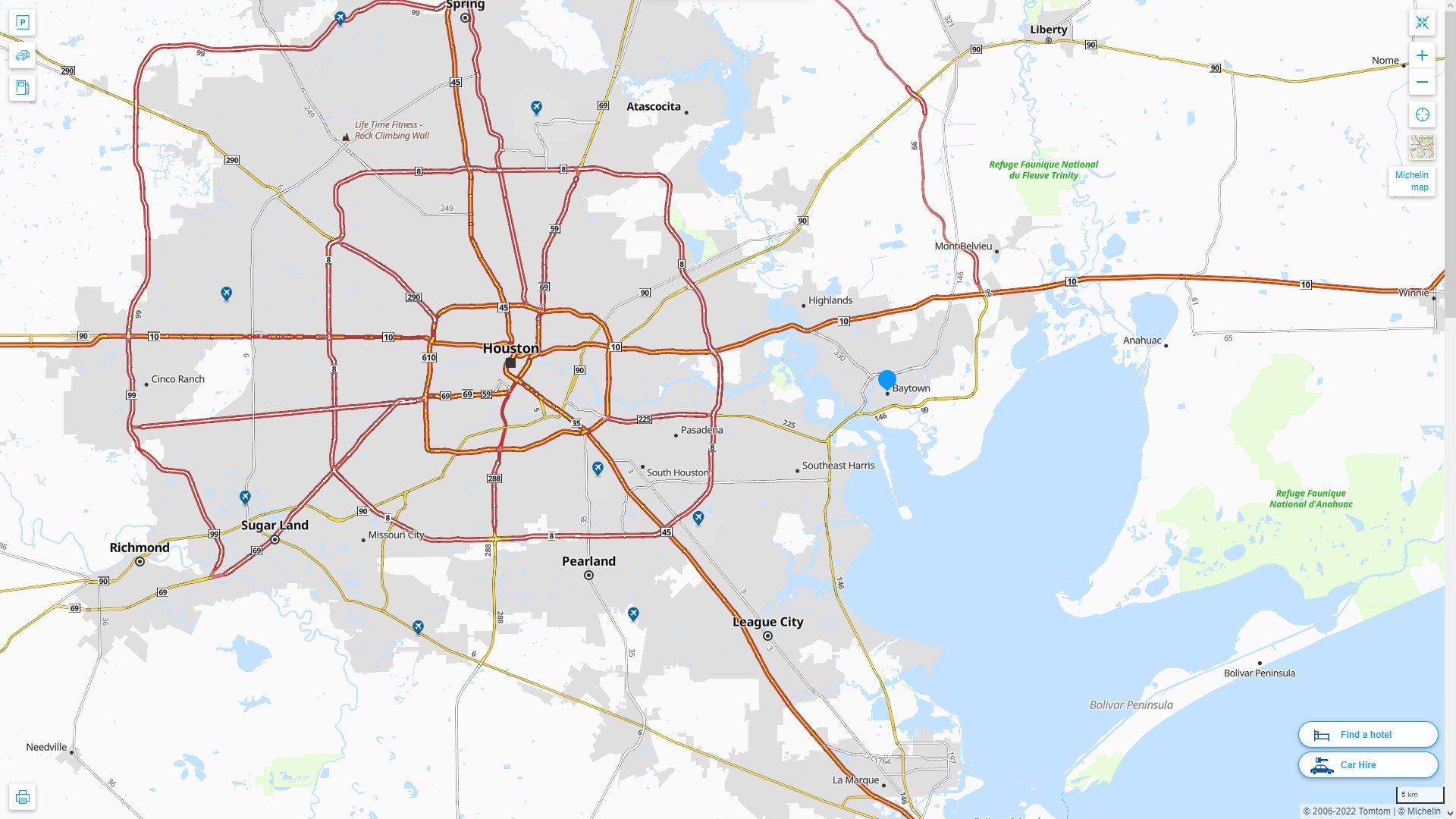 Baytown, Texas Map