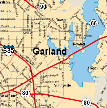 city map of garland
