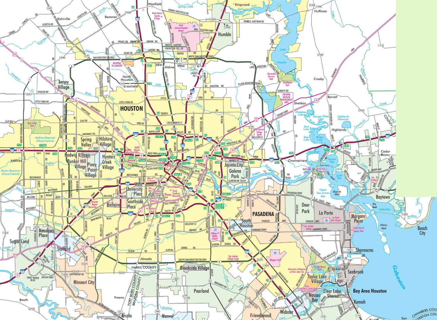 Houston Texas Cities Map Houston Map