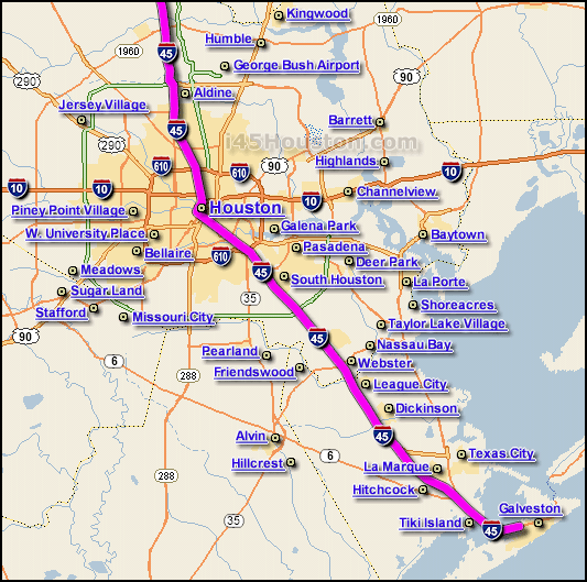 houston map interstate 45