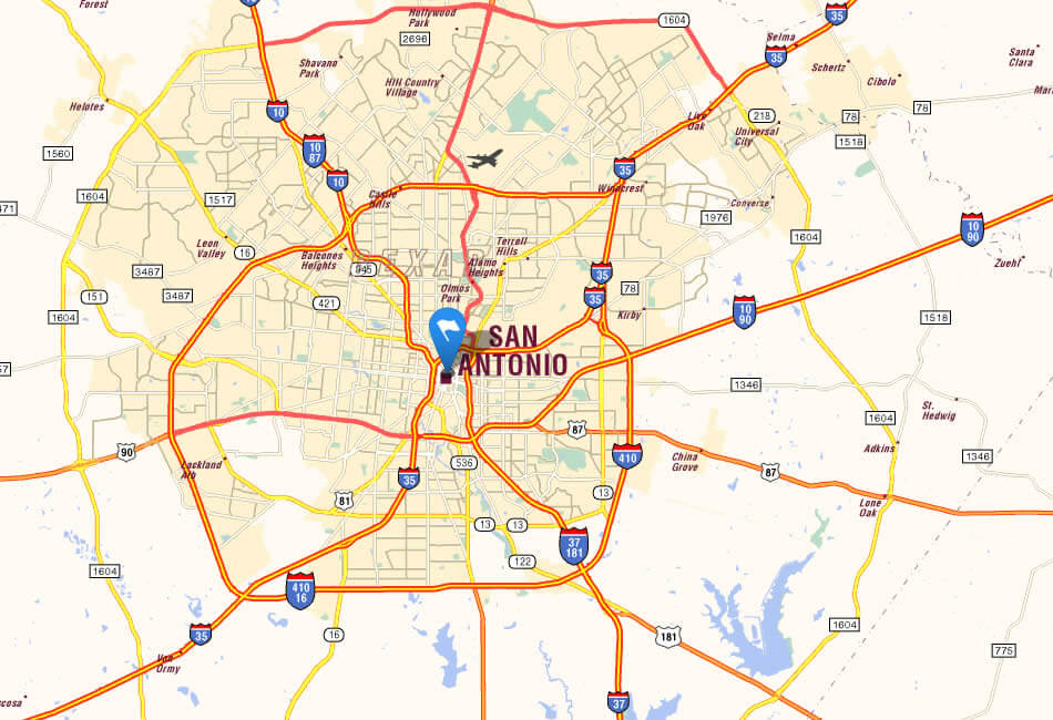 San Antonio Texas Map