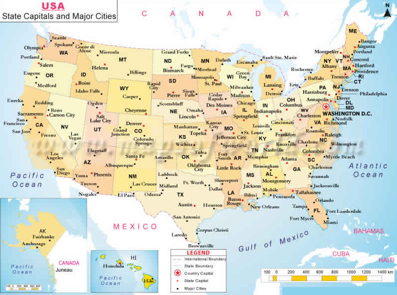 US Largest Cities Map