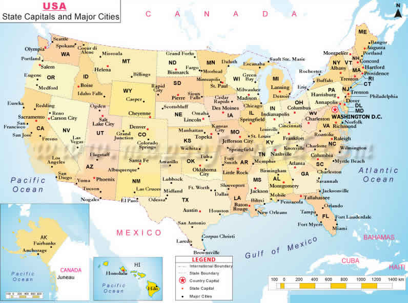 USA Largest Cities Map