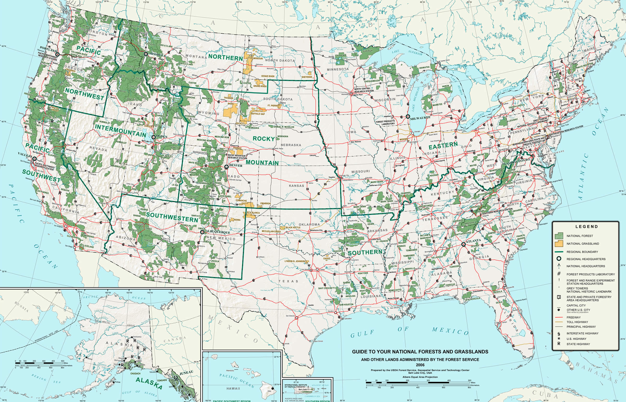 US National Forests Map