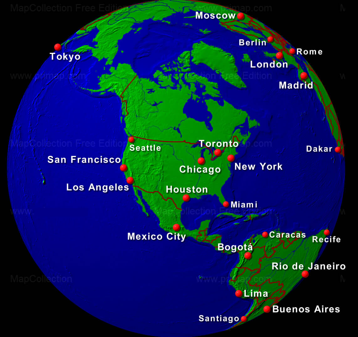 USA Globe Map