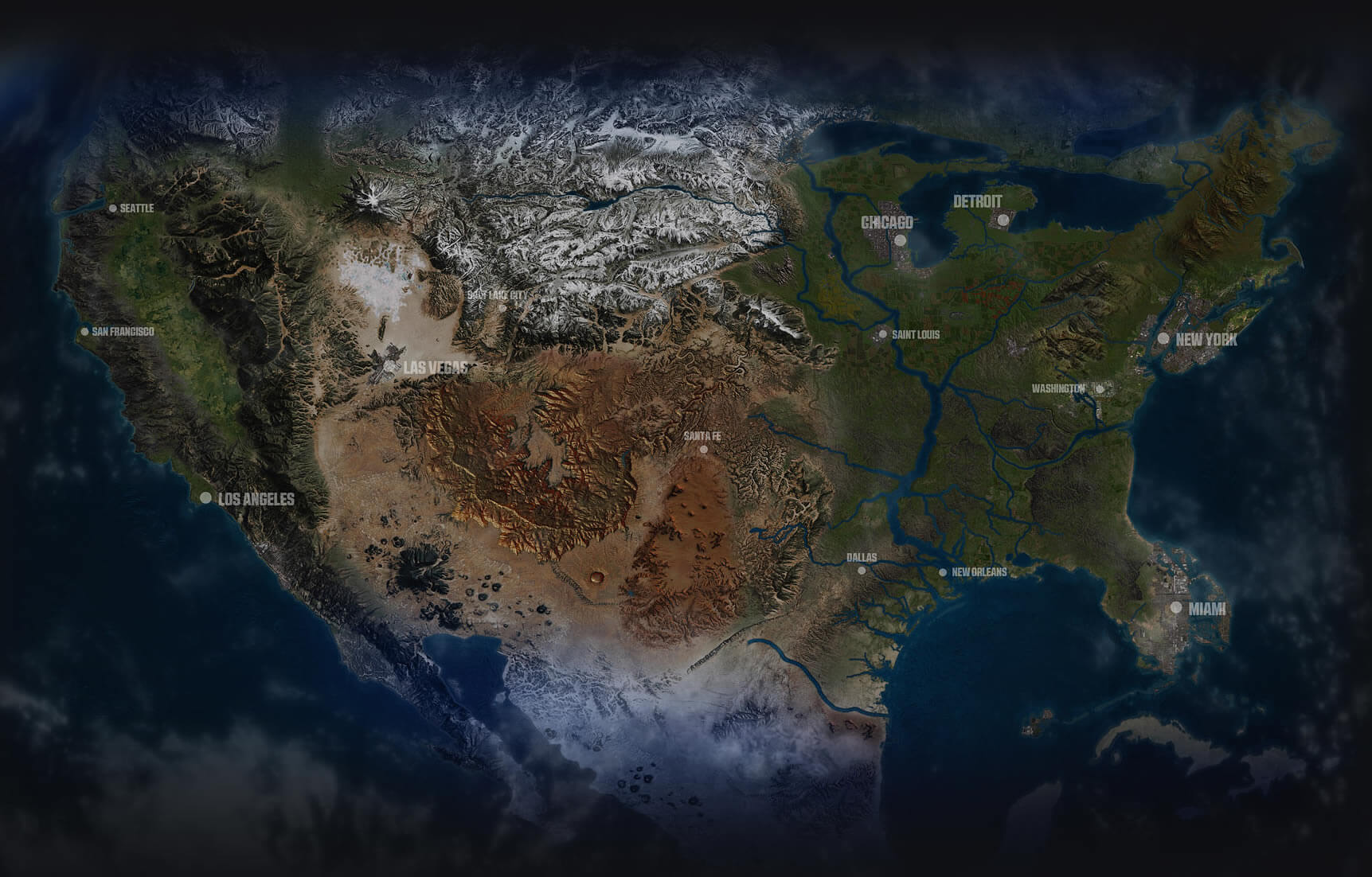 USA Satellite Image Map