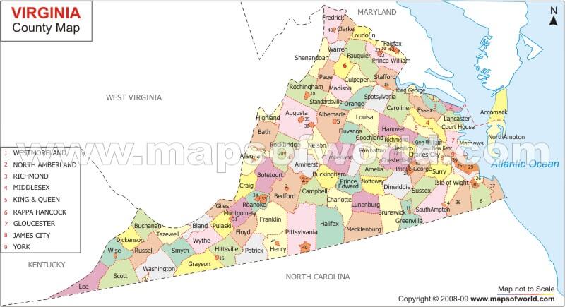 virginia county map