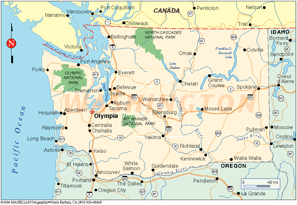 map of washington