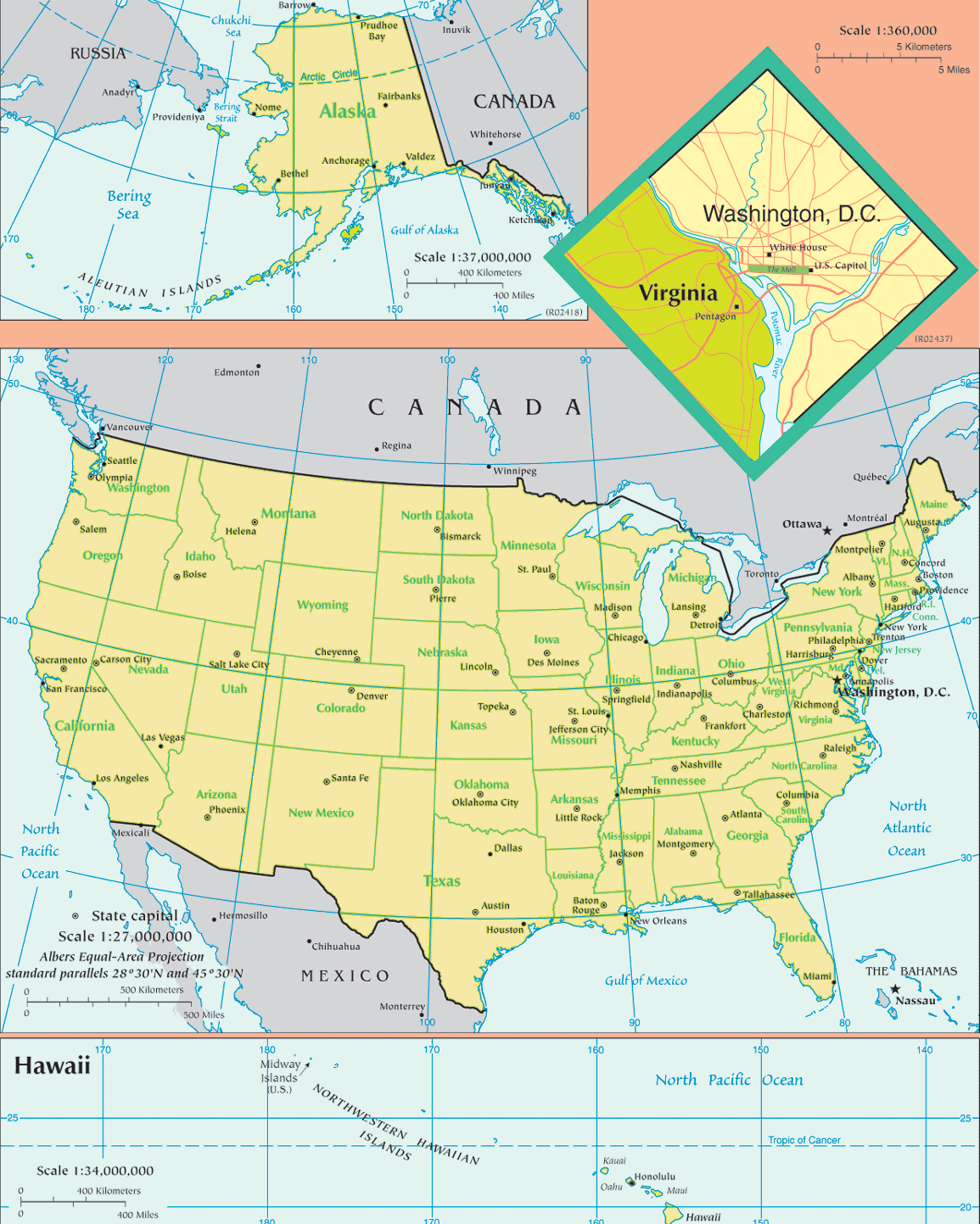 Washington Dc USA Map
