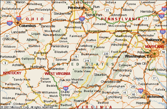 West Virginia Political Map USA