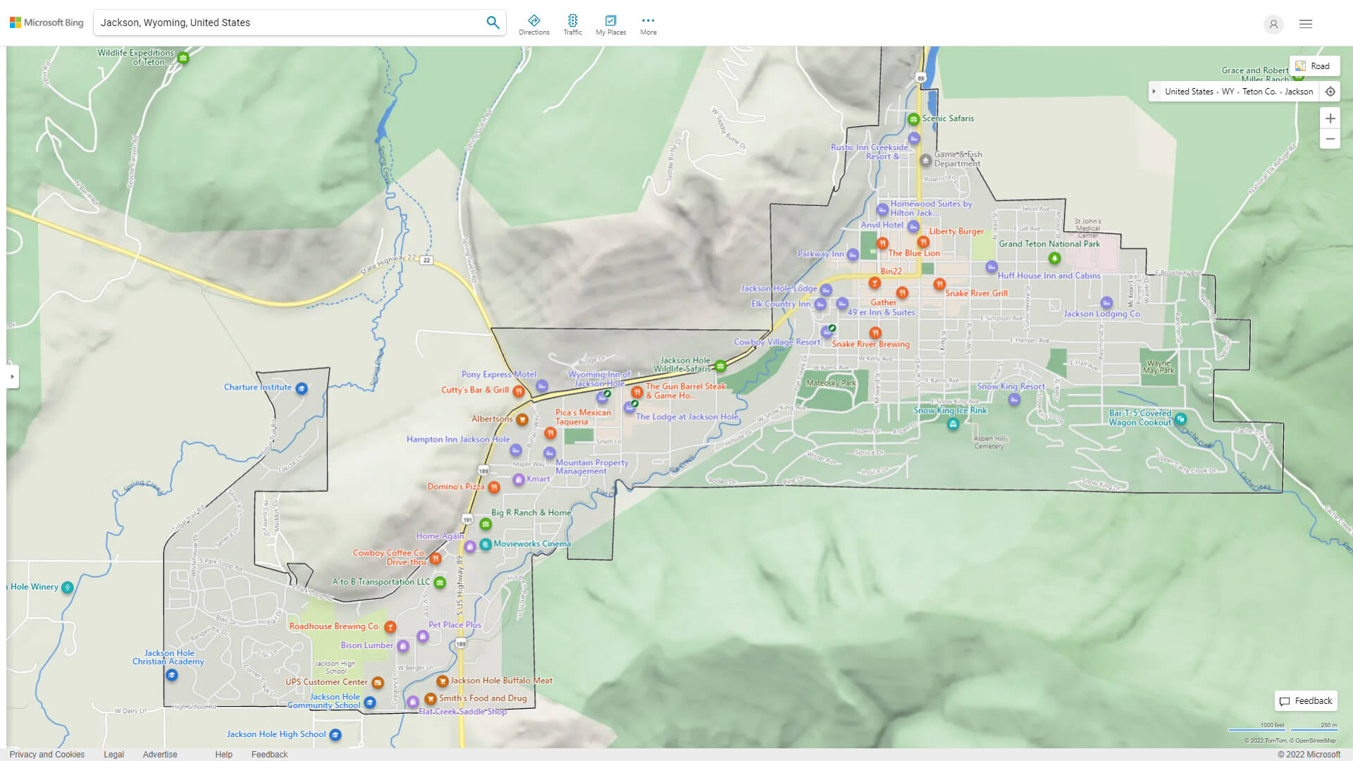 Jackson, Wyoming Map