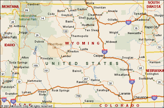 map of lovell wyoming Wyoming Maps Us map of lovell wyoming