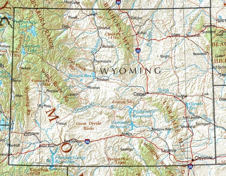 Wyoming Reference Map