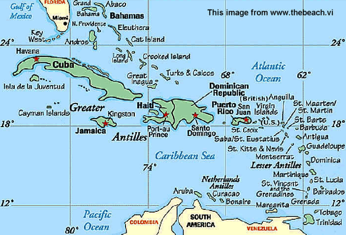 us virgin islands map