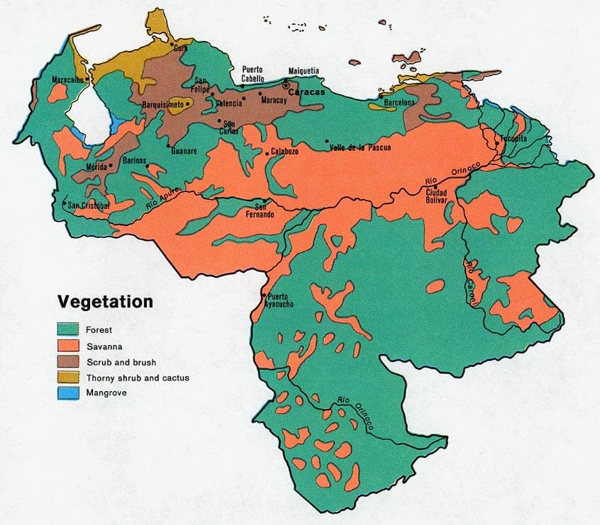 venezuela vegetation map