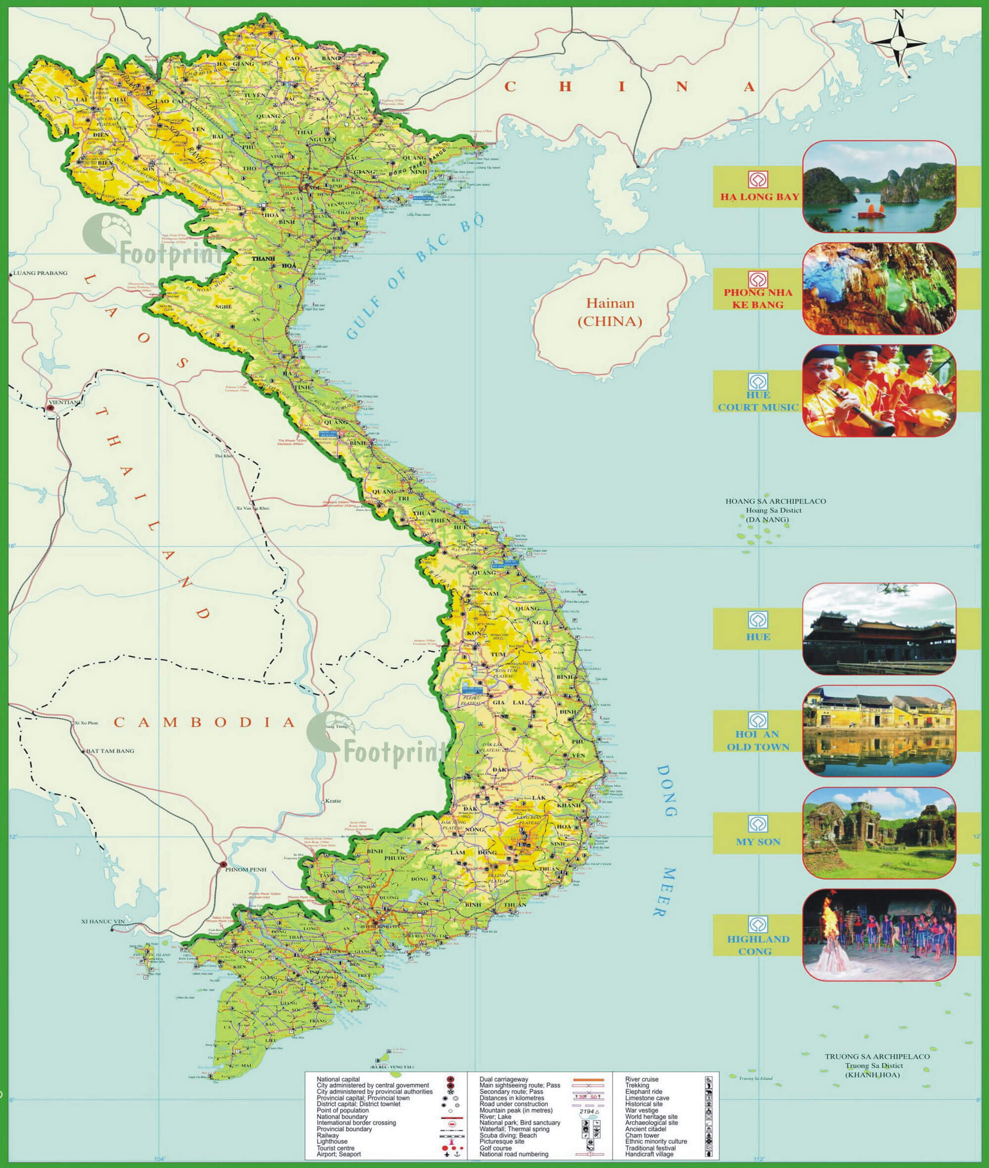 touristic map of vietnam