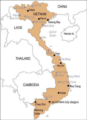vietnam map boundaries