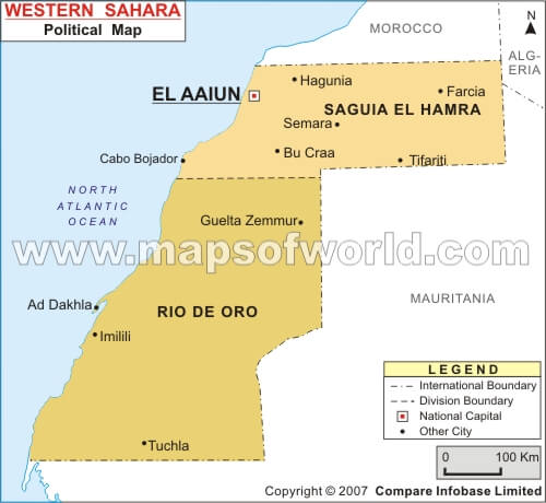 western sahara political map