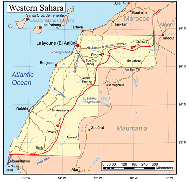 western sahara cities map