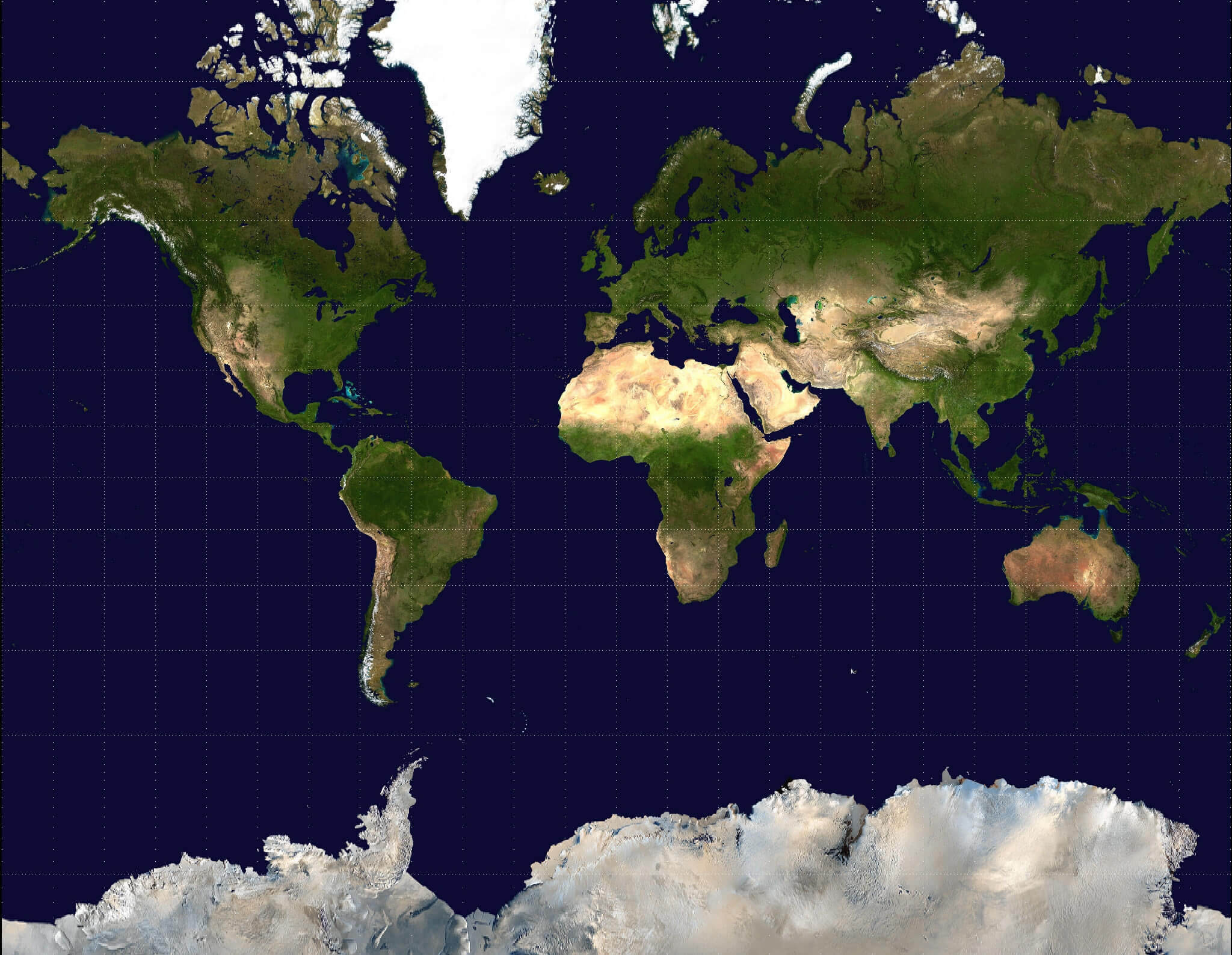 Blank World Satellite Map