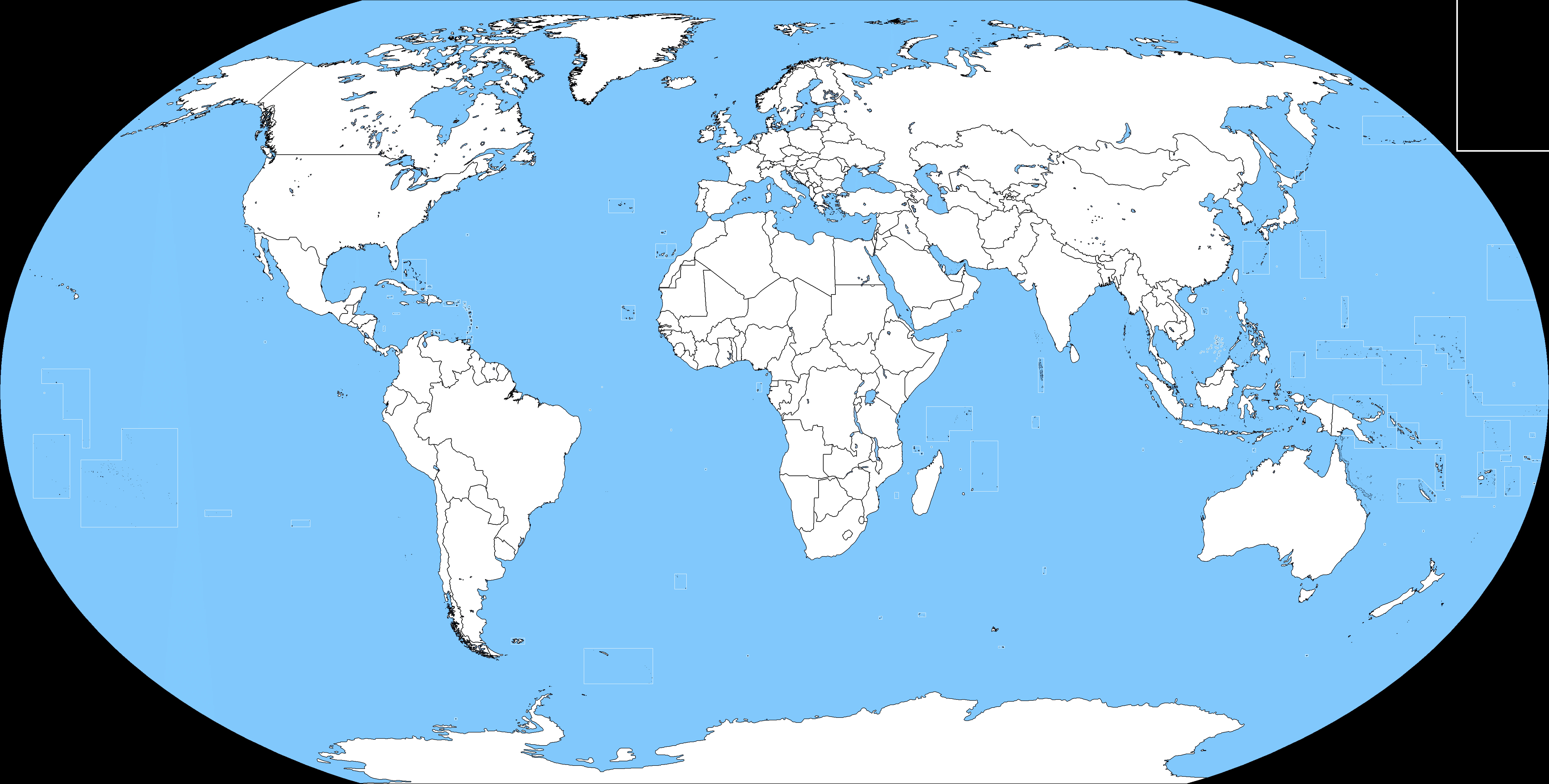 Large blank map of the World