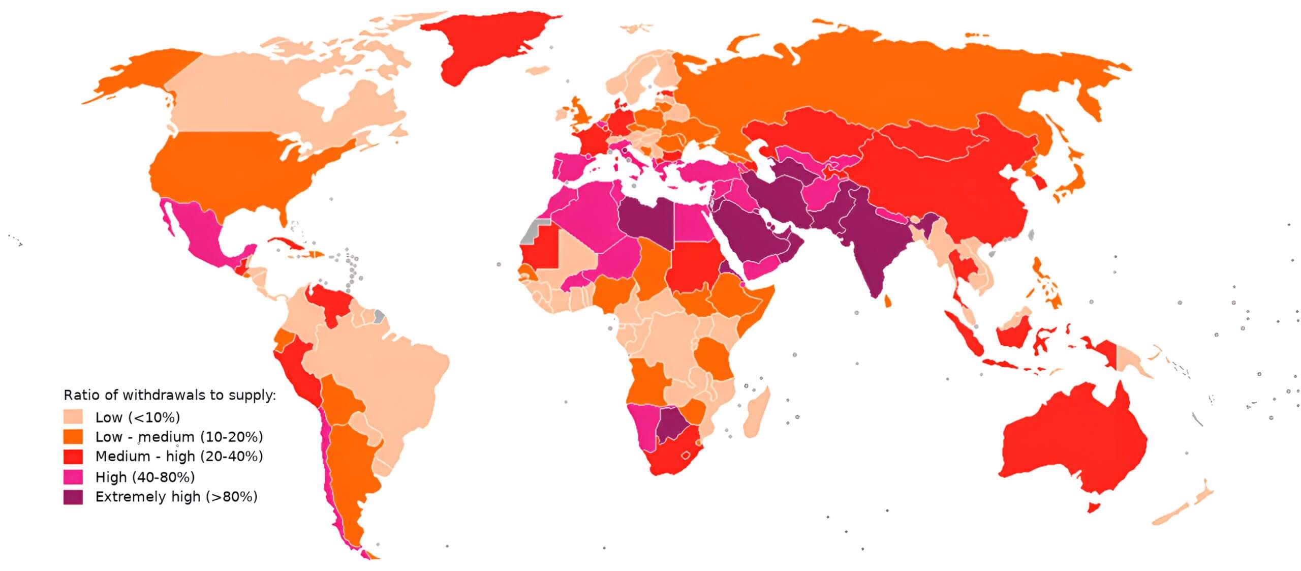 Large World water scarcity map