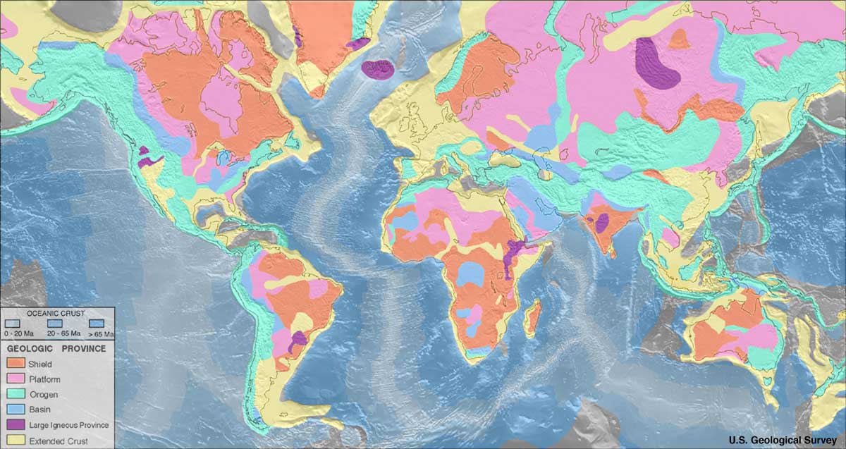 World Geologic Provinces Map
