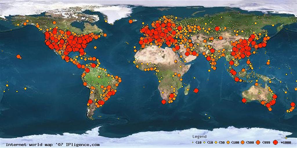 World Internet Usage Map